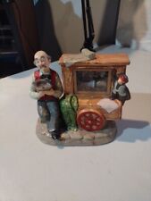 Vintage Sankyo Music Box Man With Cart and Monkey Japan   picture