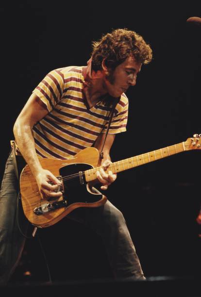 Bruce Springsteen playing a Fender Telecaster at Wembley 1981 OLD PHOTO 2