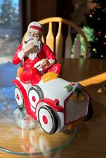 Vintage Flambro Music Box Santa in Car 
