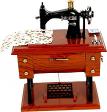 Vintage Mini Sewing Machine Music Box - Table Desk Toy Gift picture