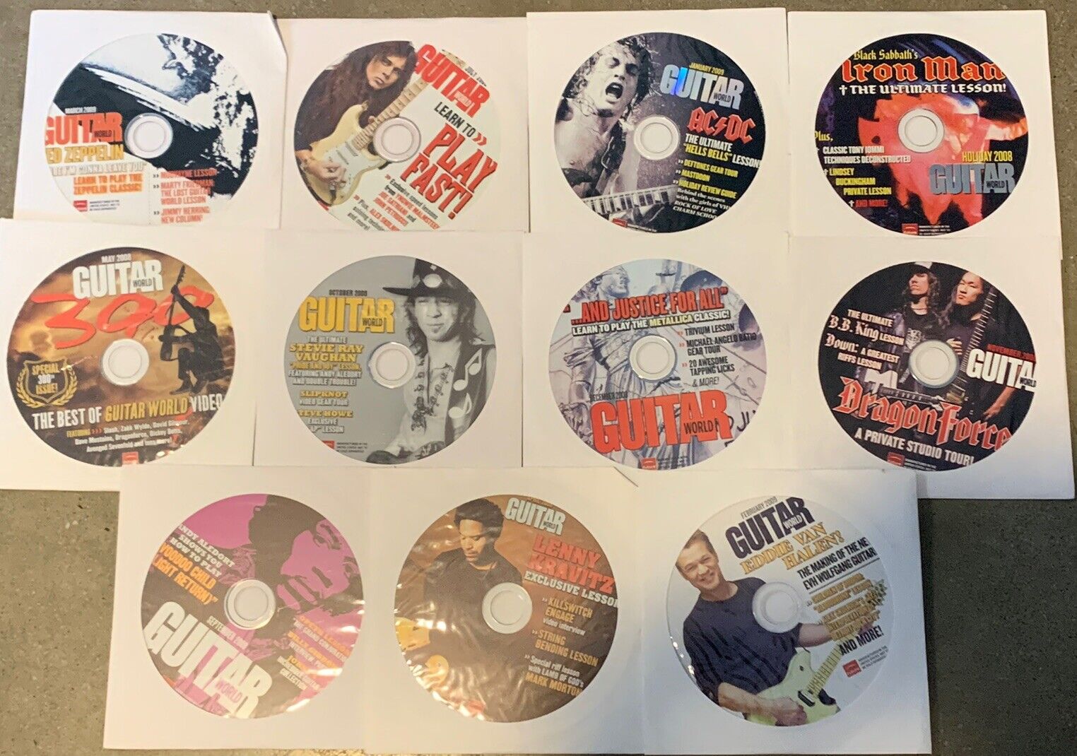 Guitar World Magazine CDs Lot of 11 CDs From Issues  April 08 To March 09 CD ROM