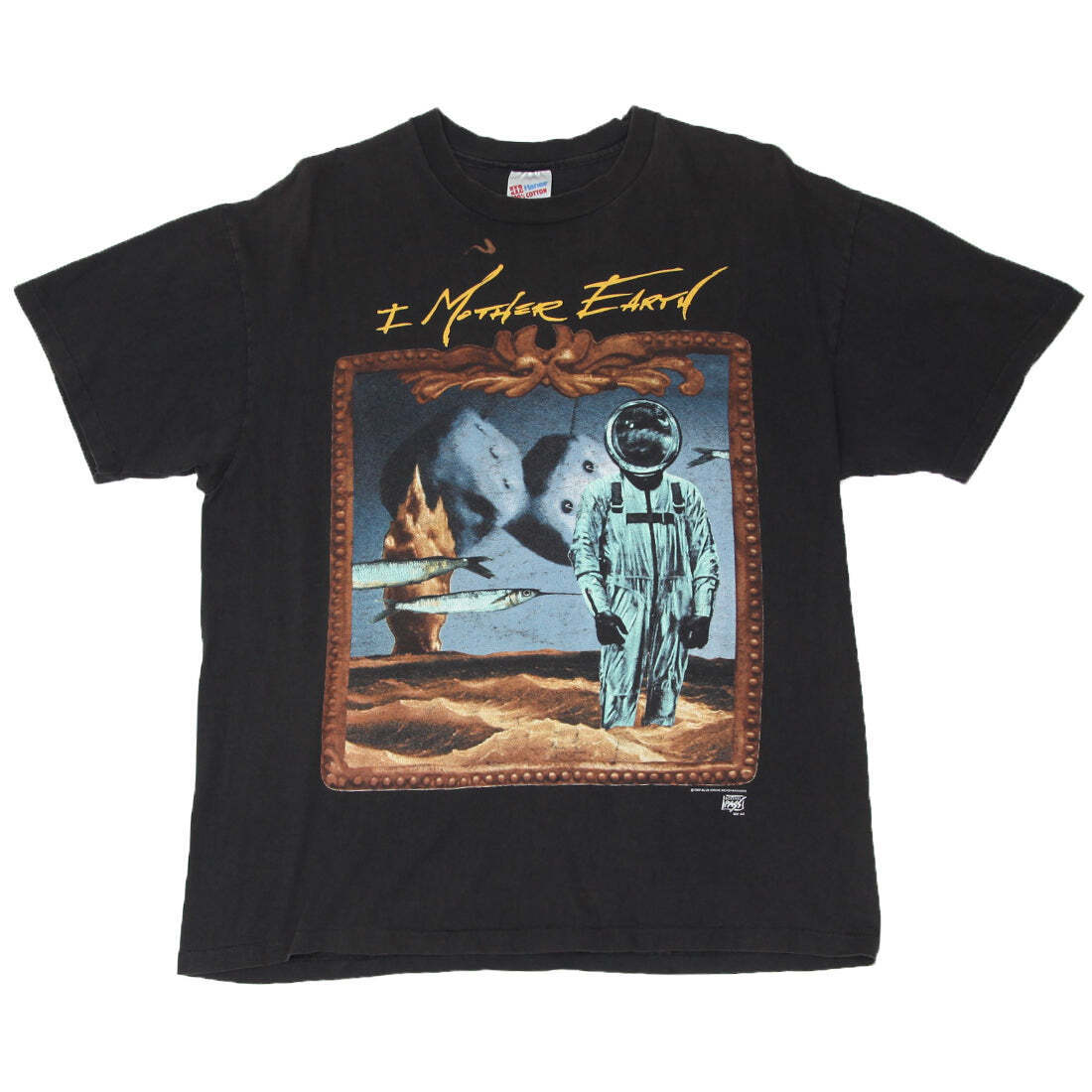 1996 Vintage I Mother Earth One Astronaut T-Shirt Black Hanes XL
