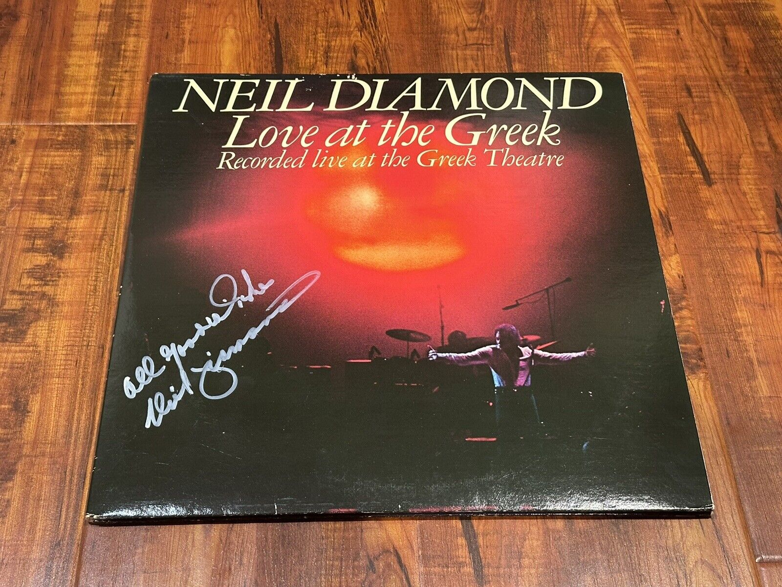 Vintage 1977 Neil Diamond Rare Demo Love at the Greek Vinyl Record LP - Signed