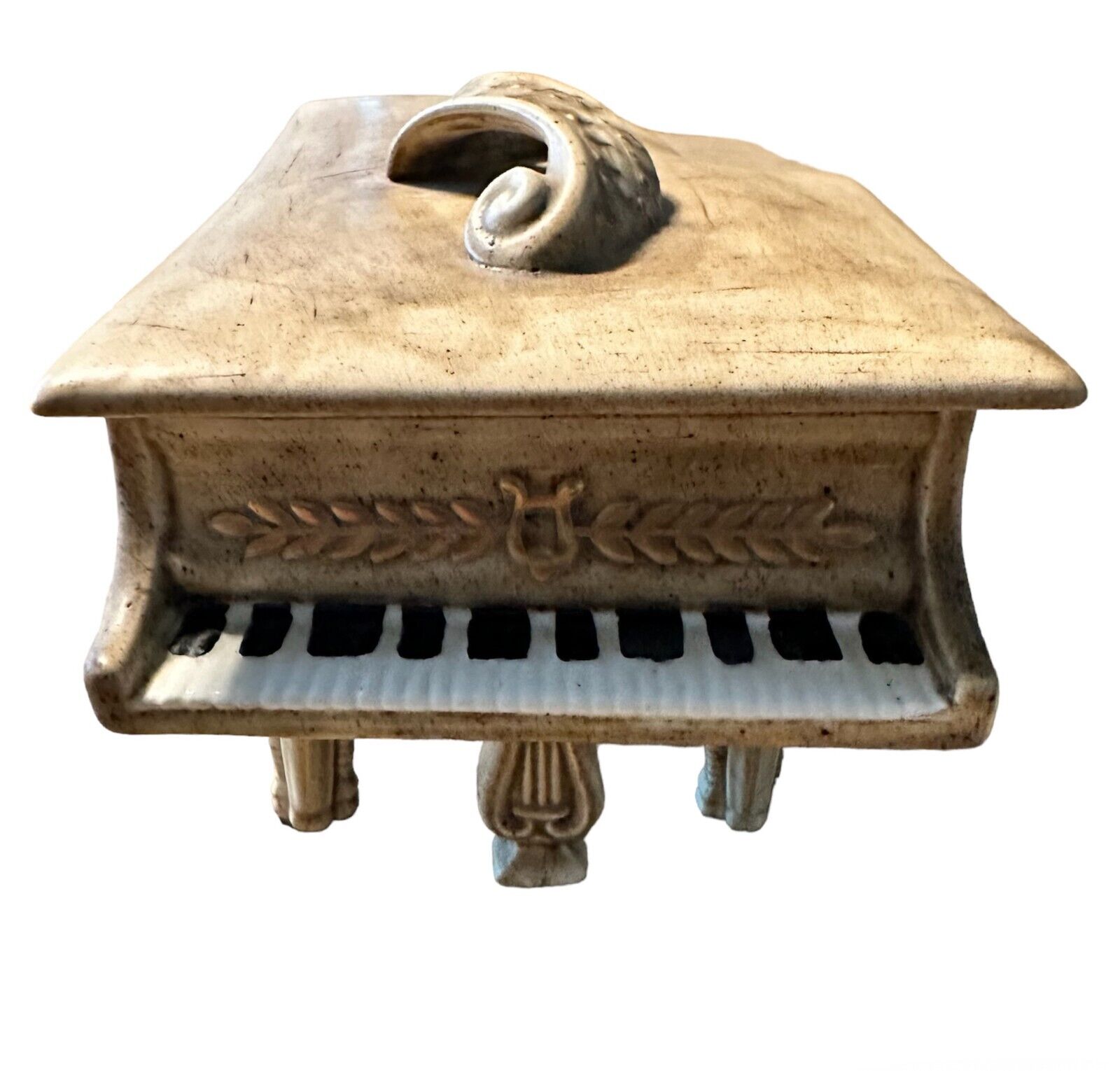 Vintage Cermaic Grand Piano Trinket Jewelry Candy Box