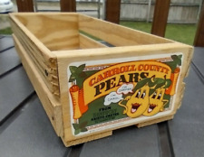 Carroll County Kentucky Fruit Crate 1980's Anthropomorphic Pears Wooden Bin 12
