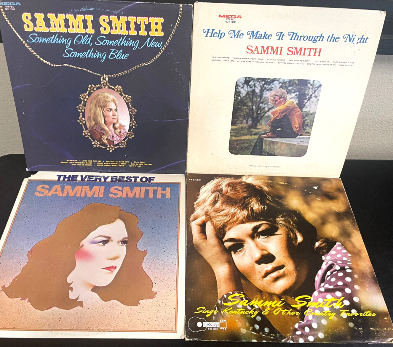 Lot of (4) Sammi Smith Vinyl 33 RPM Records Vintage Classic Albums Records