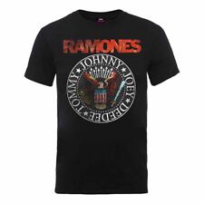 Men's The Ramones Vintage Eagle Seal Black T-Shirt picture