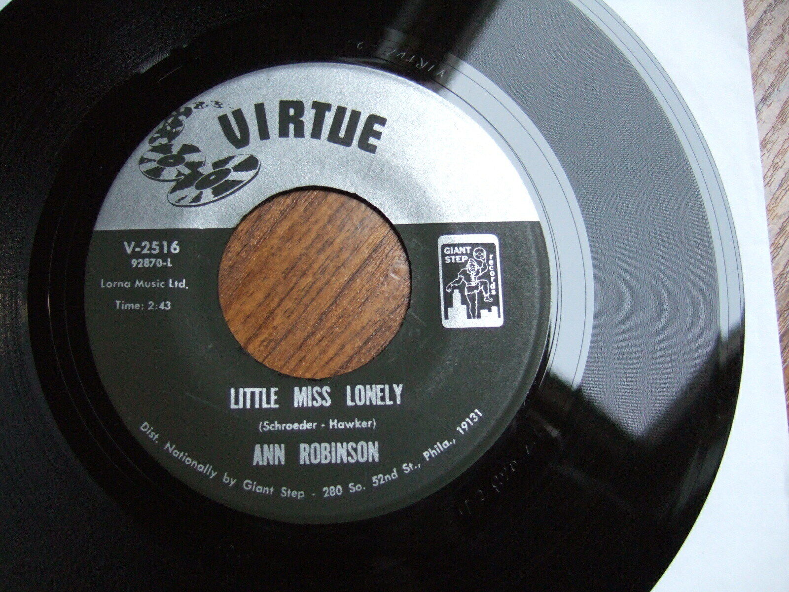 ANN ROBINSON -LITTLE MISS LONELY / ALL FOR JOHNNY \'B\' - US 7\