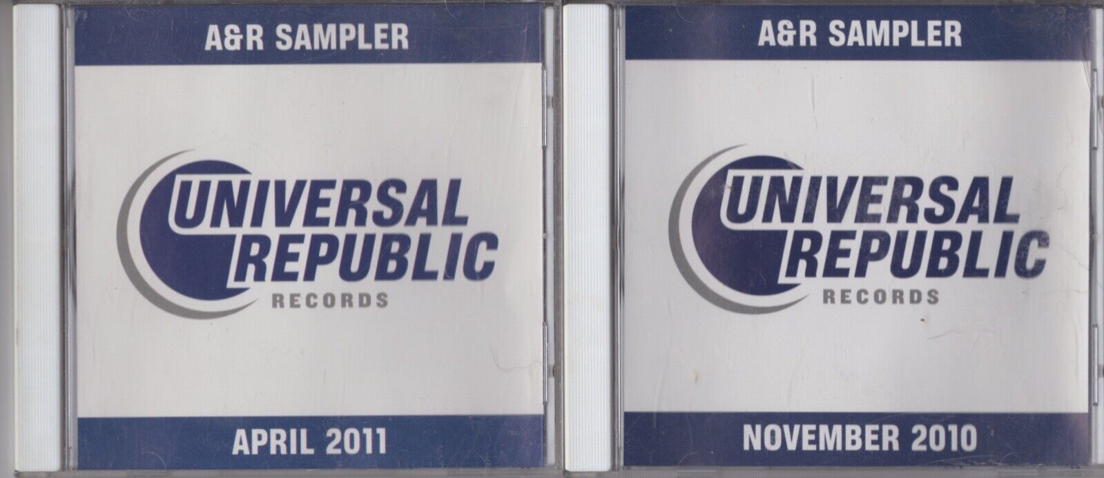 Lot of 2 Universal Republic Records A&R Music Sampler CDs - Nov.2010, April 2011