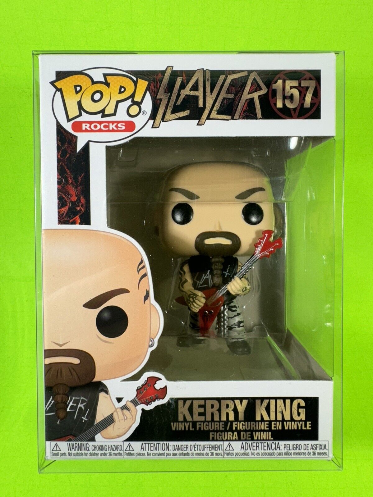 Funko Pop Kerry King Slayer #157 Vaulted Figure Rocks With Guitar And Protector