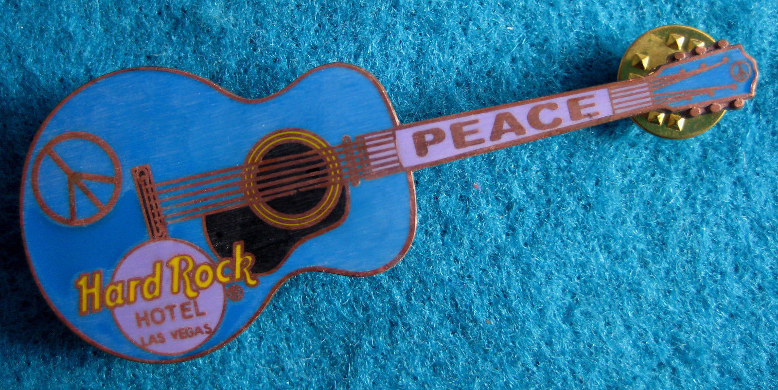 LAS VEGAS HOTEL PROTOTYPE *BLUE MATT* PEACE GIBSON GUITAR Hard Rock Cafe PIN