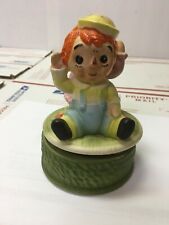 Vintage Raggedy Ann And Andy Music Box  Rotating  Made in Japan picture