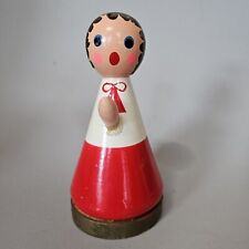 Vintage Wooden Music Box Girl Figural  picture