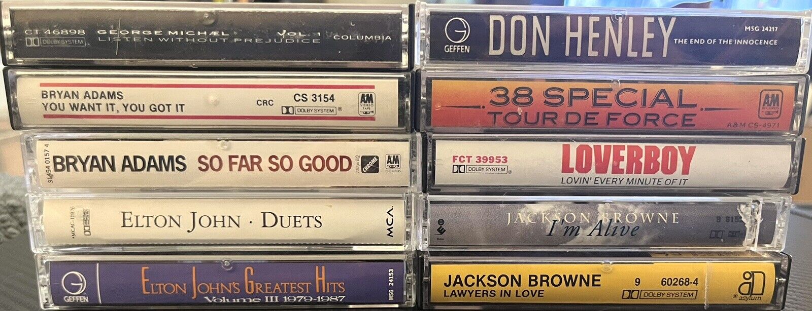 Soft Rock Lot (10) Vintage 80s 90s  Cassettes(Elton John Bryan Adams Etc) TESTED