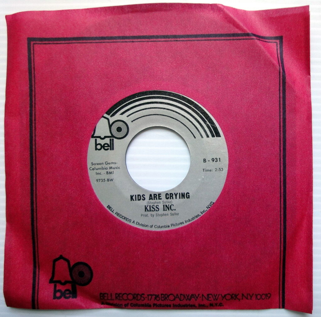 KISS INC Hey Mr Holy Man / Kids Are Crying 45 on Bell Label Psych MINT HEAR IT
