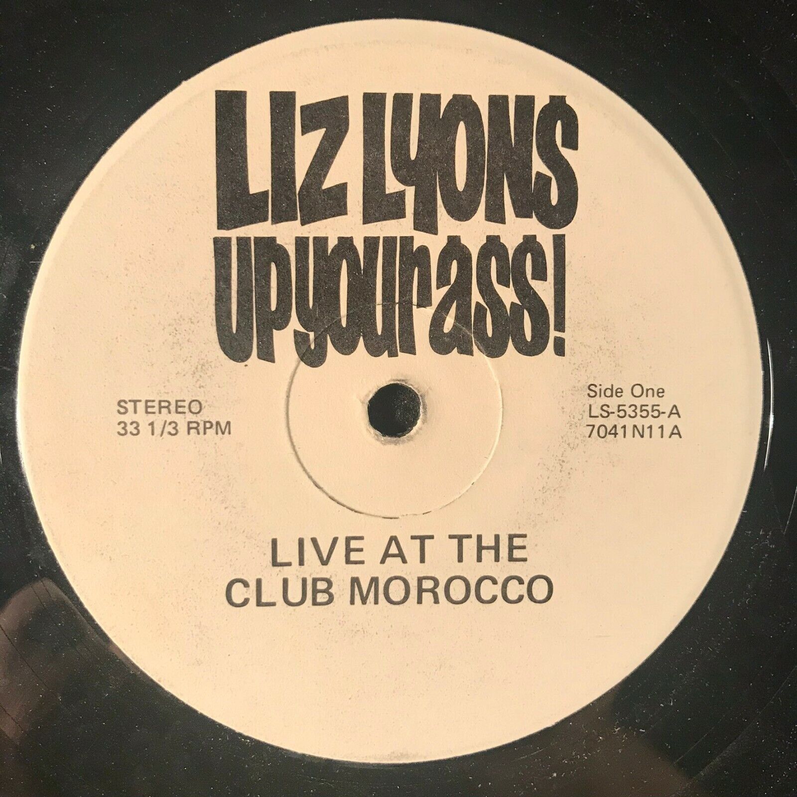 Up Your Ass by Liz Lyons (**no label name** LS-5355) LP EX (no cover) Comedy