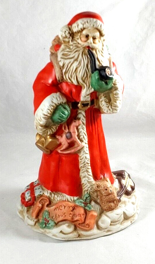 Vintage Santa Music Box, Plays We Wish You A Merry Christmas, Santa Figurine