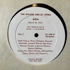 AIDA 33 1/3 RPM LP MICROGROOVE THE GOLDEN AGE OF OPERA PRIVATE RARE VTG #9 picture
