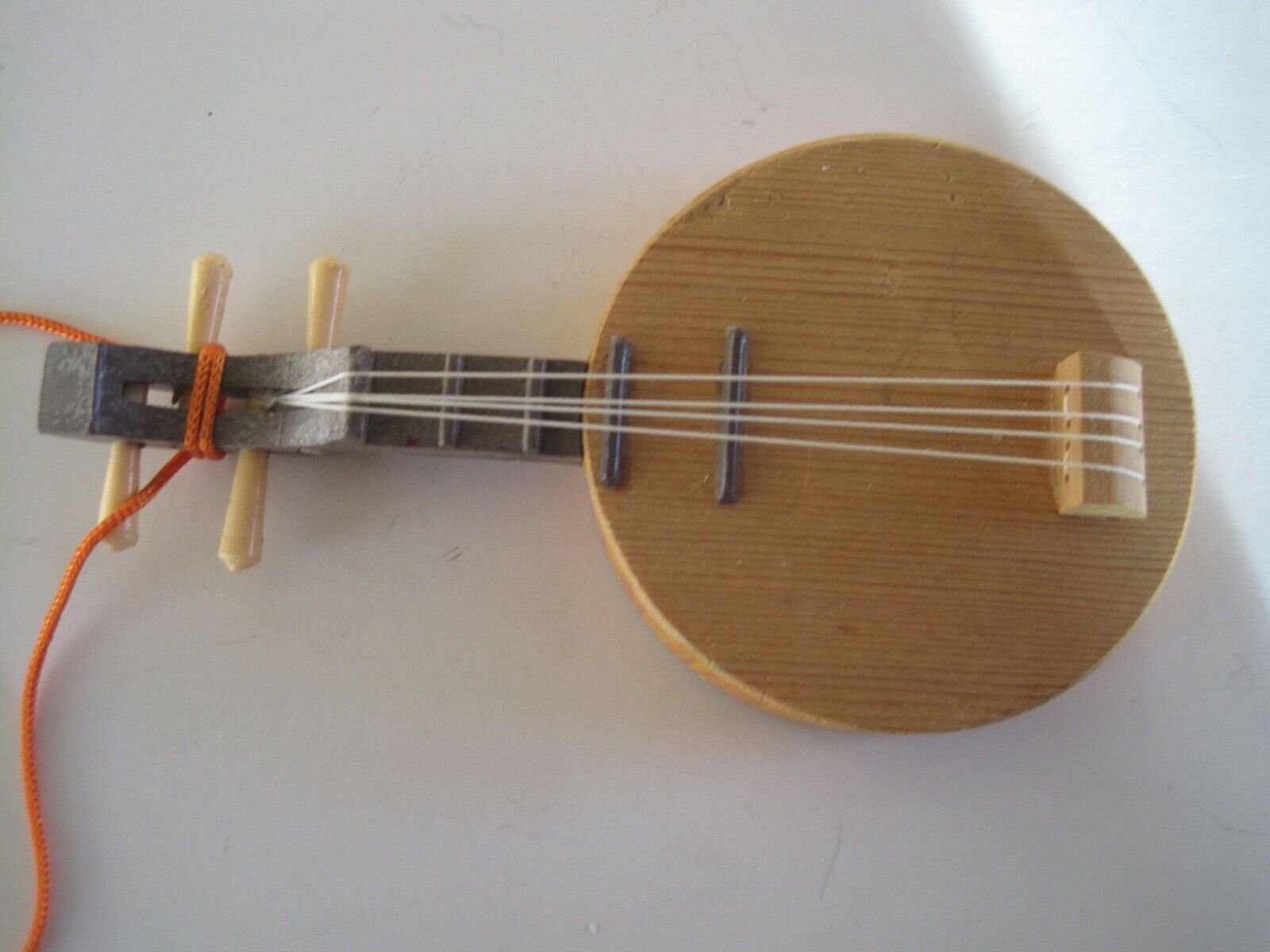 Wood Banjo Christmas Ornament 