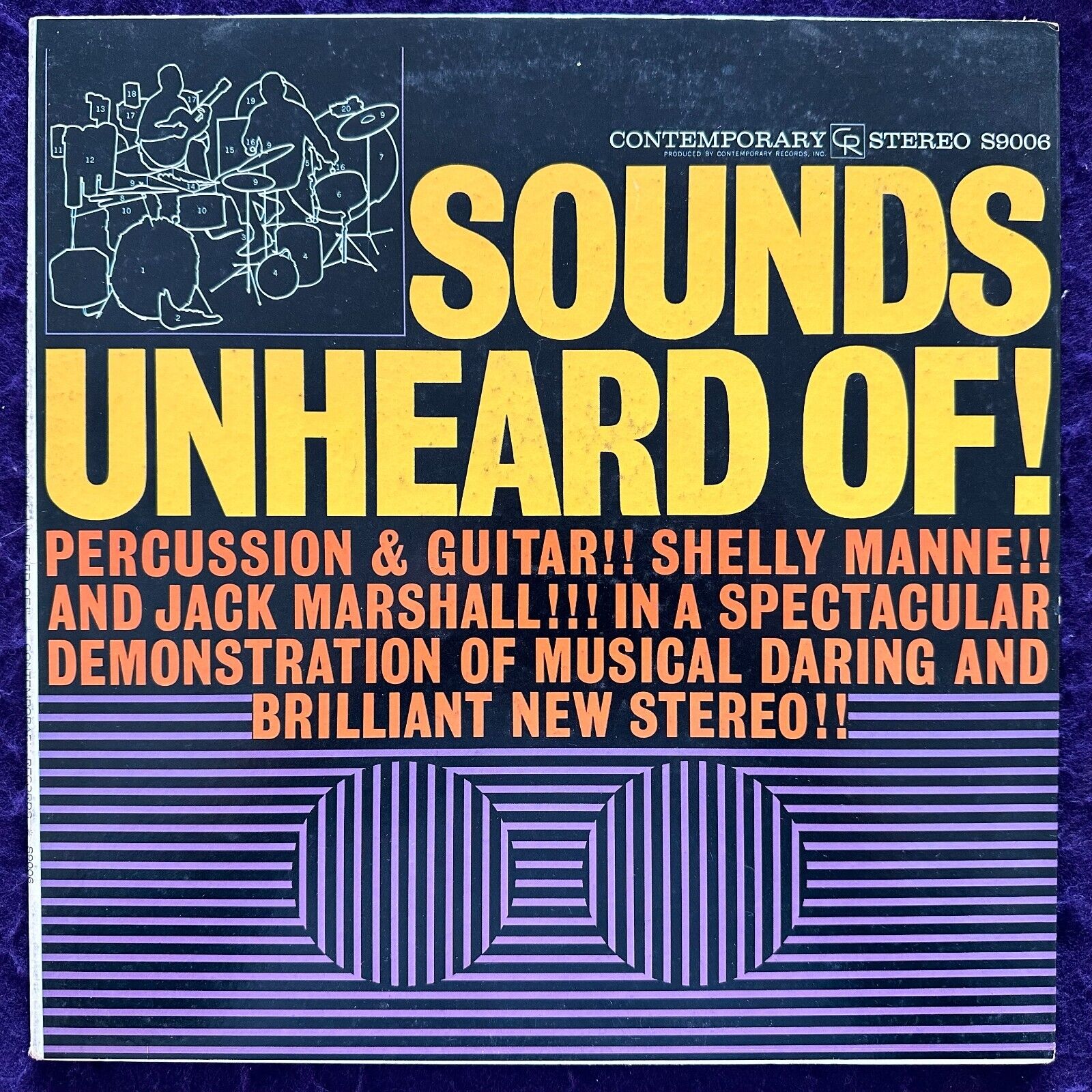 SHELLY MANNE JACK MARSHAL Sounds Unheard Of \'62 CONTEMPORARY Stereo Jazz VG+/EX