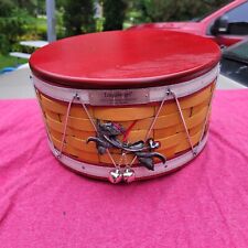 Longaberger Little Drum Basket, Protector, and lid. picture