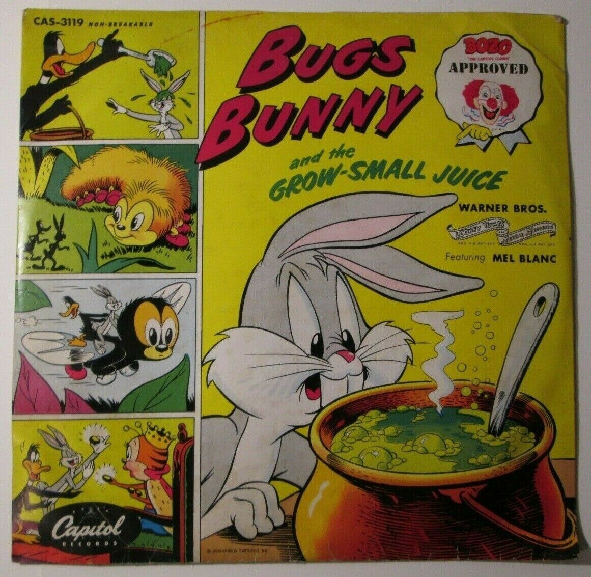 vintage record BUGS BUNNY AND THE GROW-SMALL JUICE 1952 Mel Blanc vinyl rare 50s