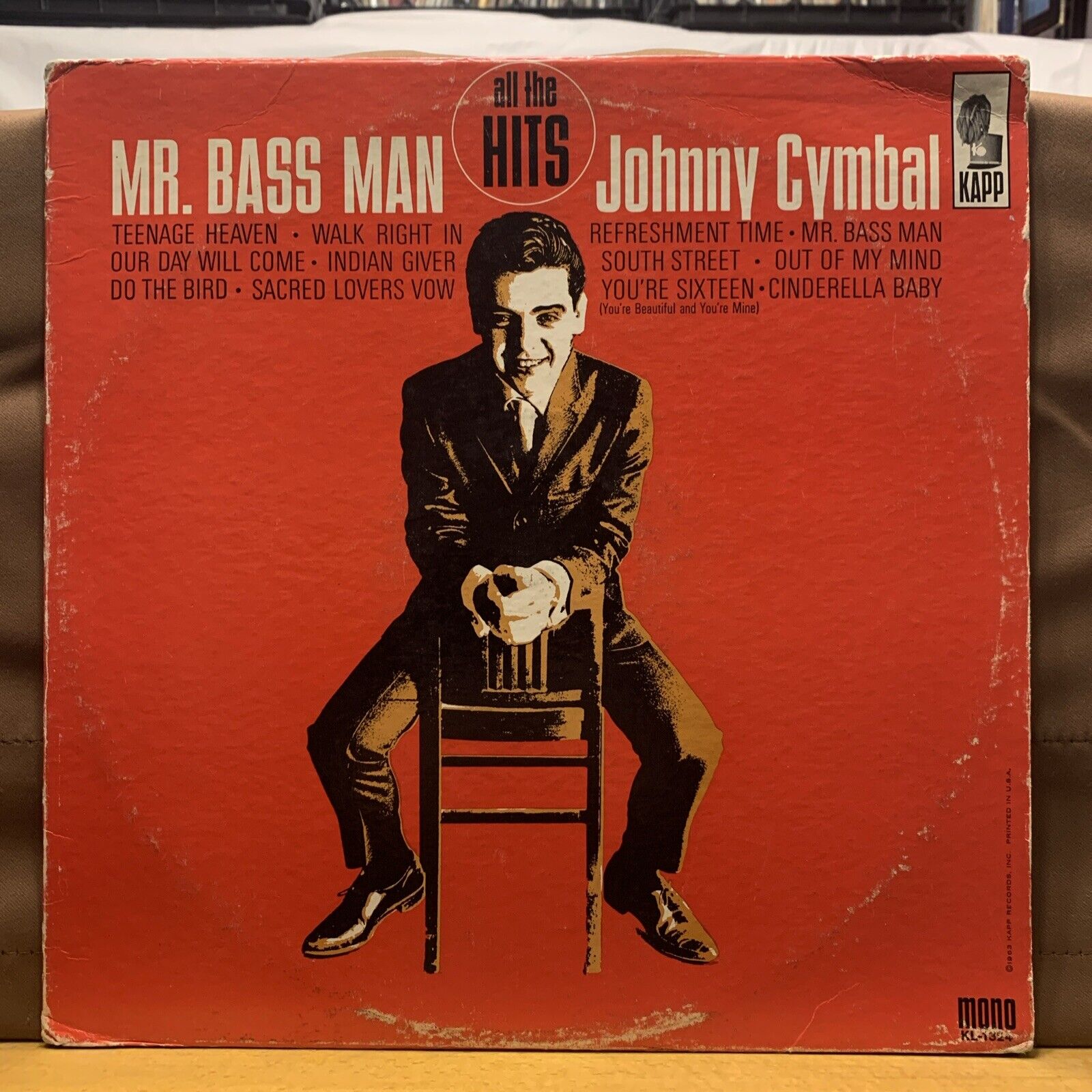 JOHNNY CYMBAL MR. BASS MAN RARE ORIGINAL 1963 MONO KAPP RECORDS KL-1324