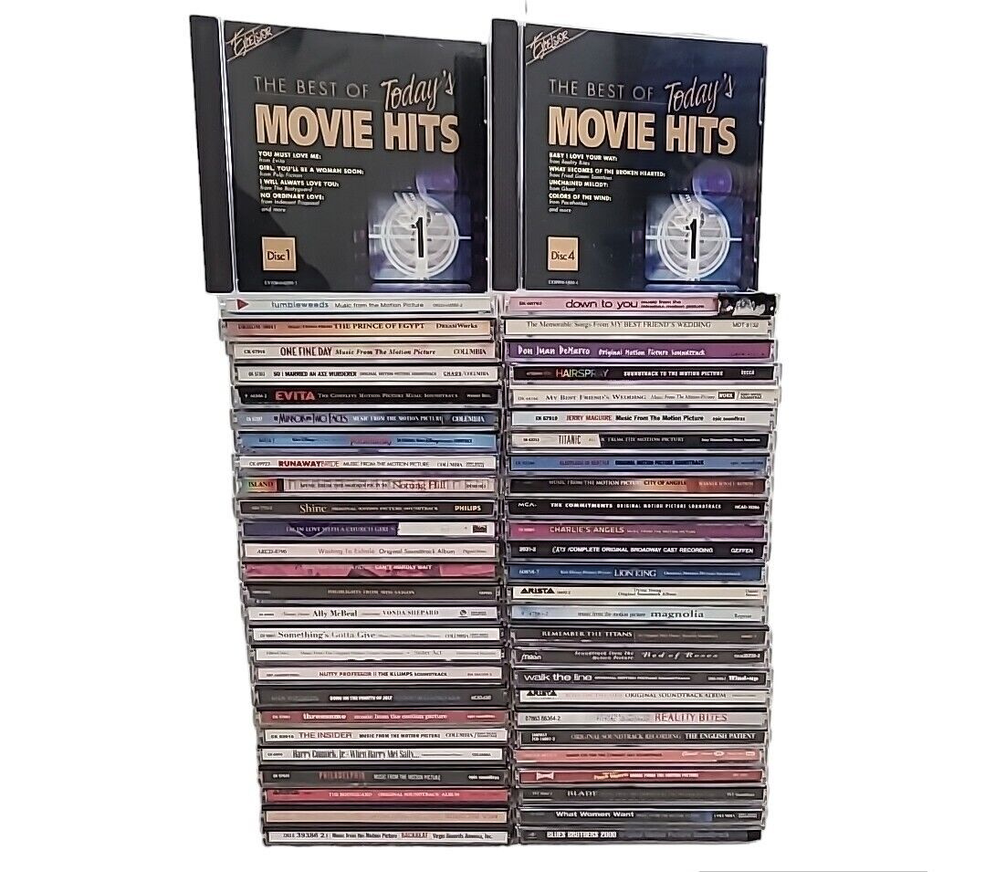 HUGE Movie & TV Soundtrack CD Lot of 54 - The Bodyguard, Titanic & MORE VG