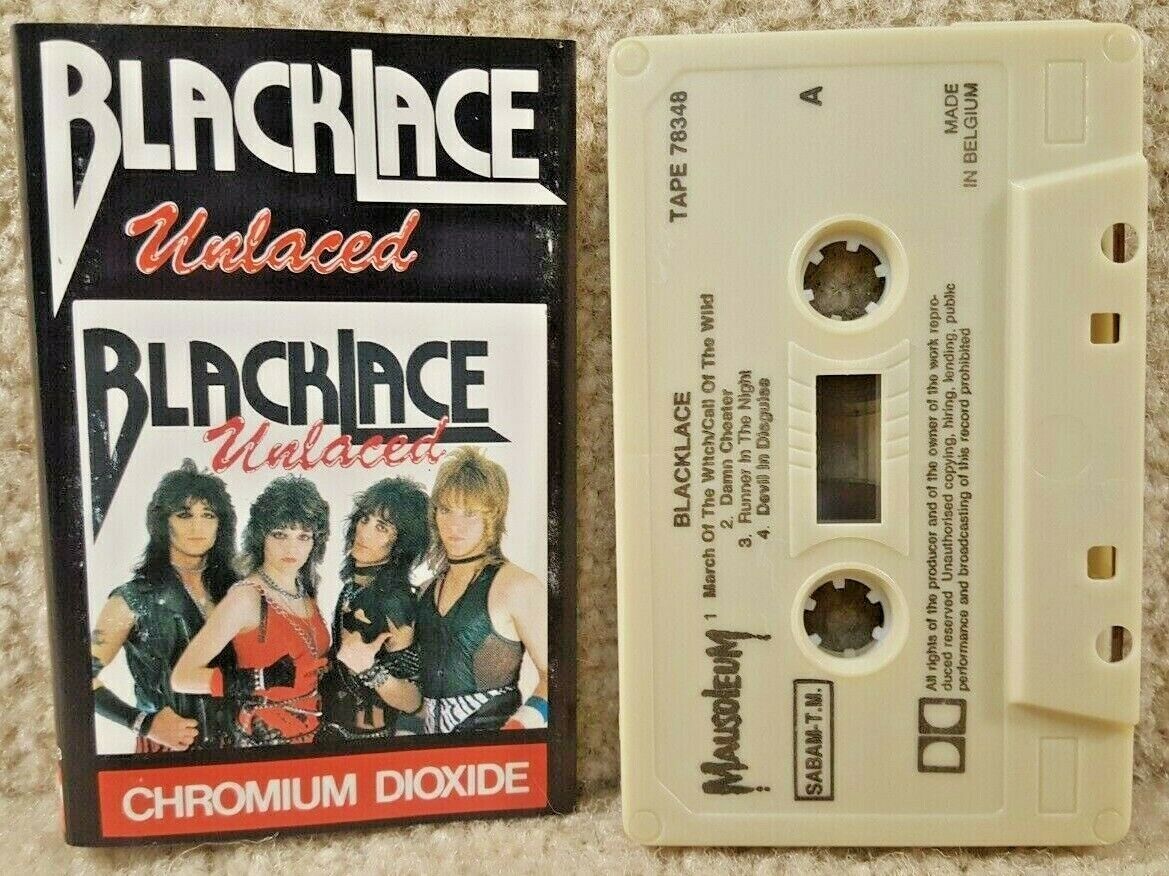 Vintage 1984 Cassette Tape Blacklace Unlaced Mausoleum Records Made In Belgium