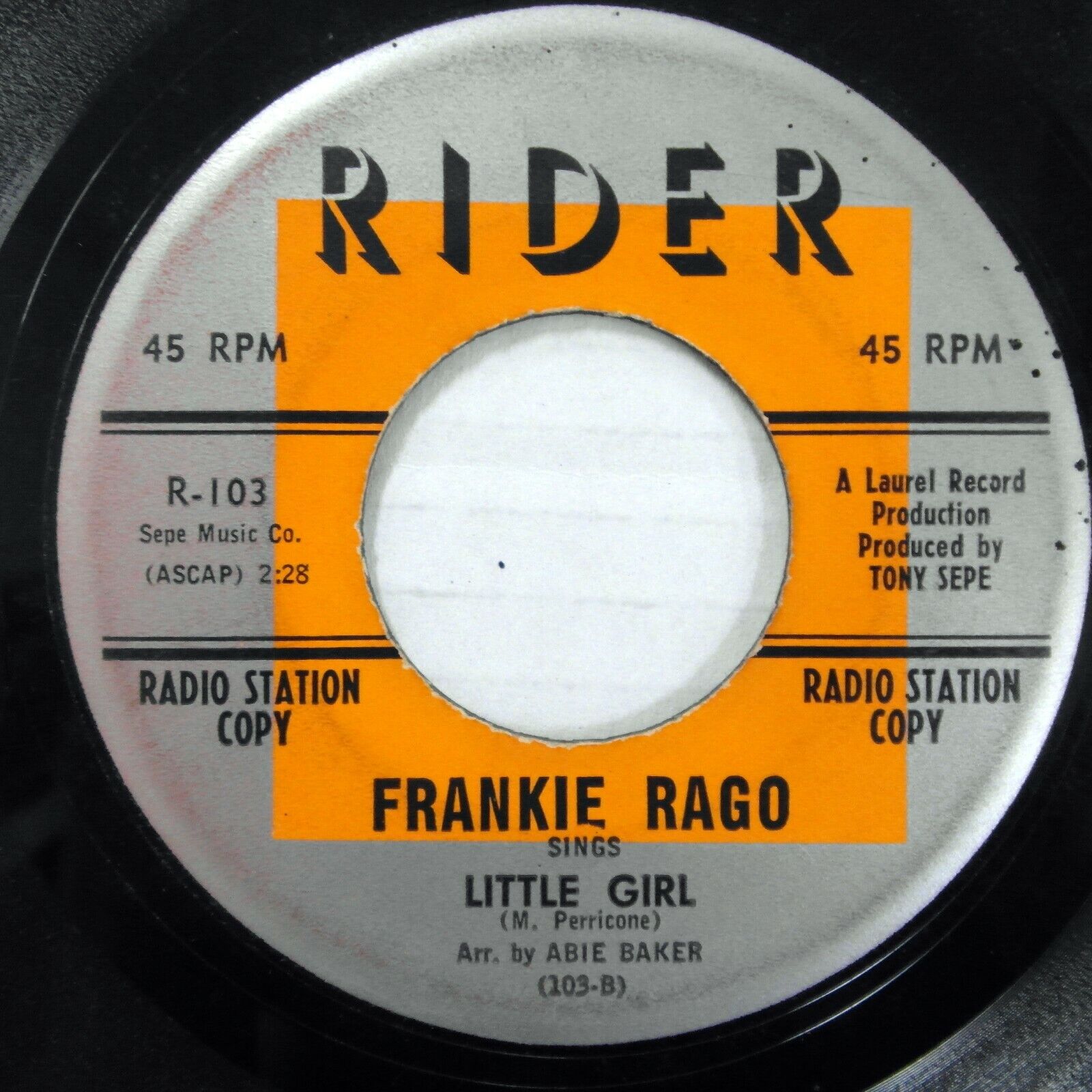 FRANKIE RAGO 45 Little Girl / I Lied To You VG++ Teen PROMO Rocker 1960 #2203