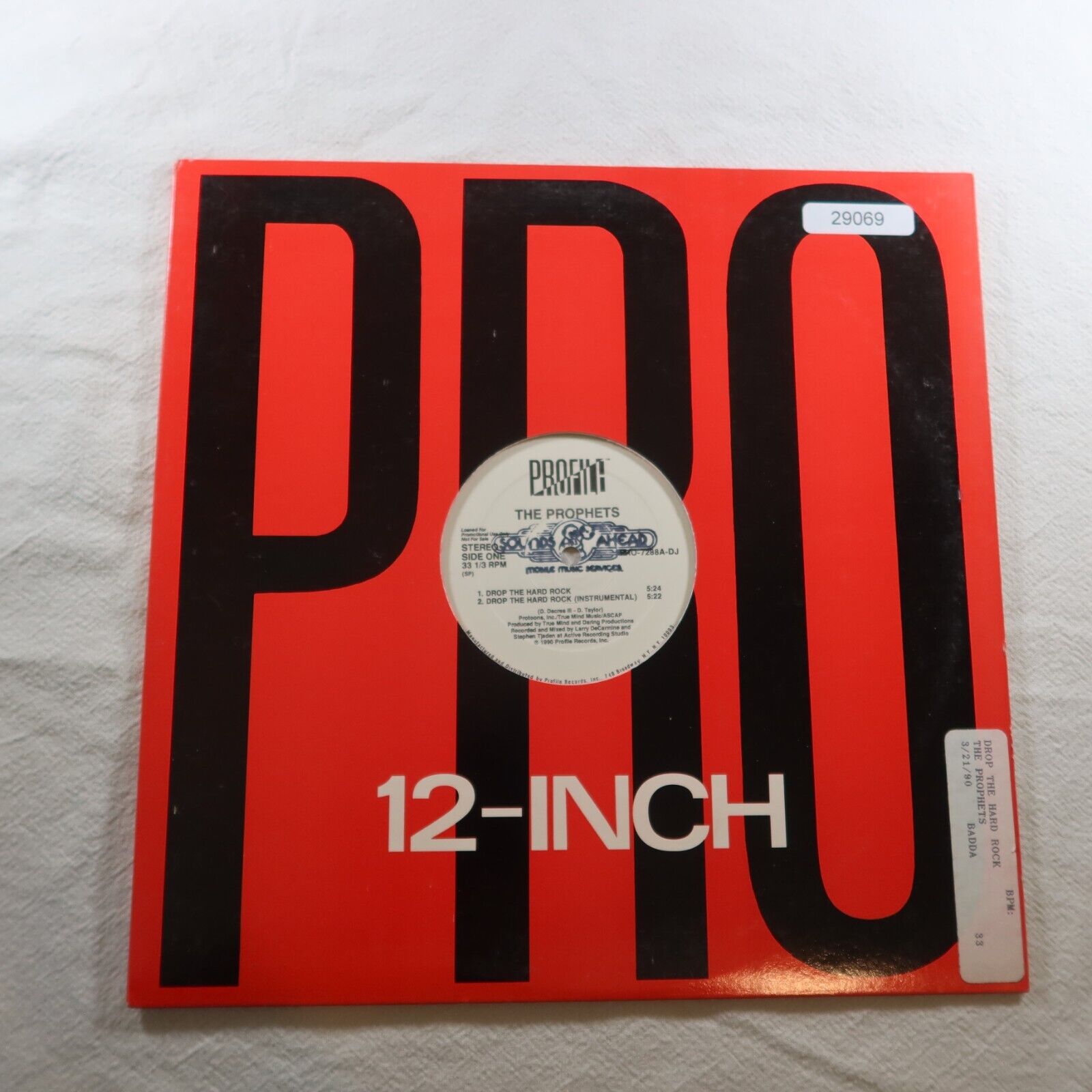 The Prophets Drop The Hard Rock PROMO SINGLE Vinyl Record Album