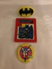 Batman DC Comics Bat Light, Batman Rubic's Cube Puzzle, and a Batman Button picture