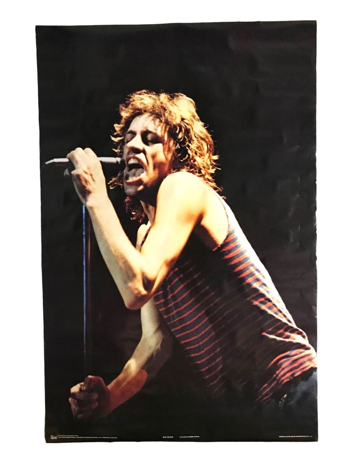 Vintage Bob Geldof Live Poster Original by Pace International Poster No. 85 1979