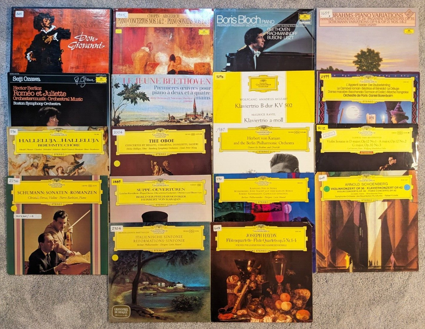Deutsche Grammophon Classical 18 Vinyl Record LP Lot Barenboim Vasary Karajan Bl