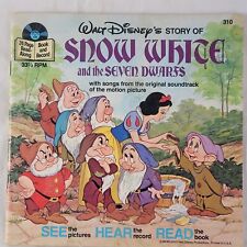 Walt Disney Snow White and the Seven Dwarfs 33rpm Vinyl 24 Page Book EUC 1977 picture