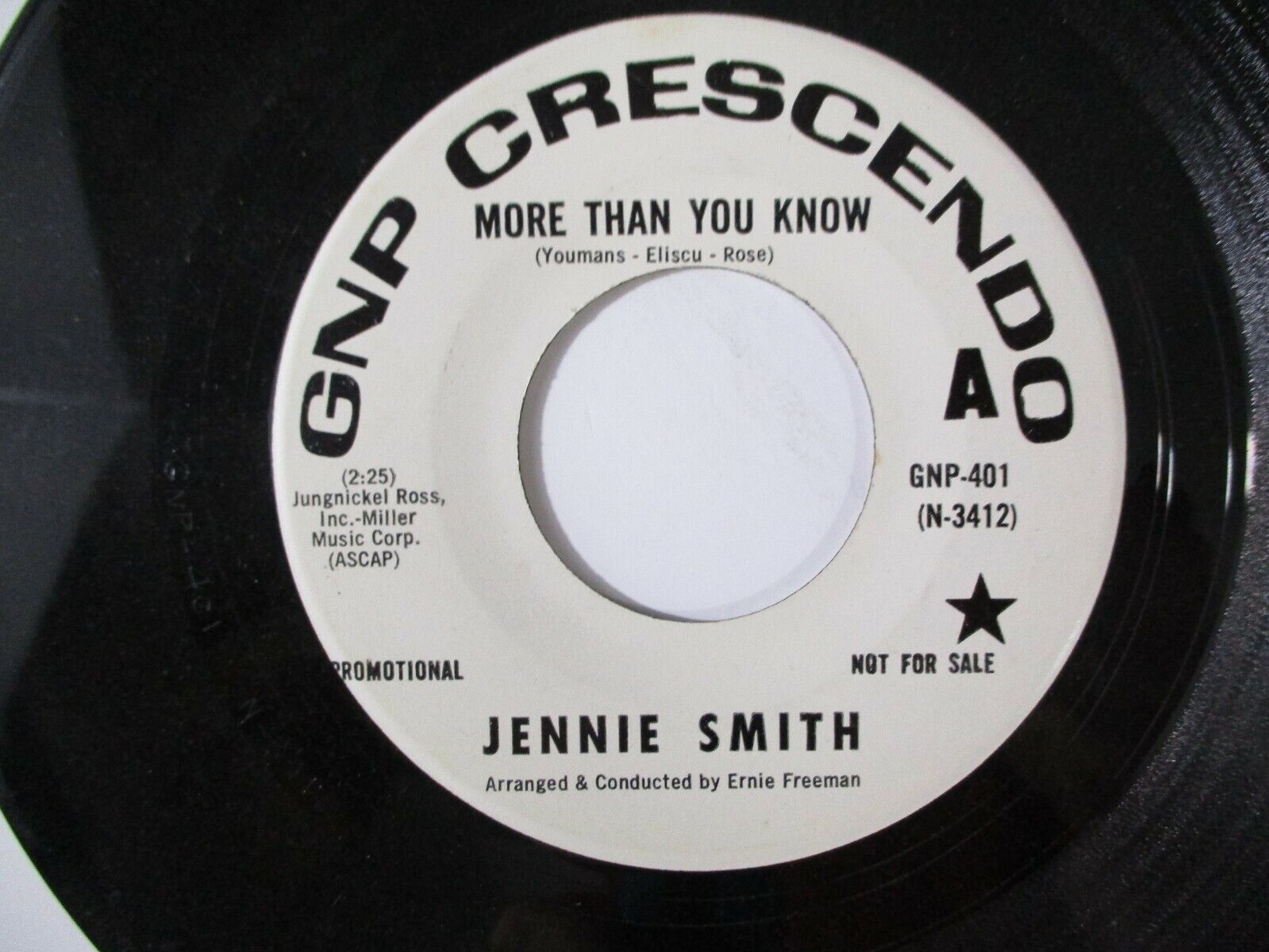 Jennie Smith More Than You Know / I Wanna be Free 45 GNP Crescendo 1968 Promo 
