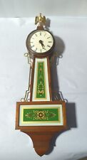 VINTAGE SETH THOMAS BANJO WALL CLOCK BATTERY OPERATED w/ EAGLE FINIAL - TESTED picture