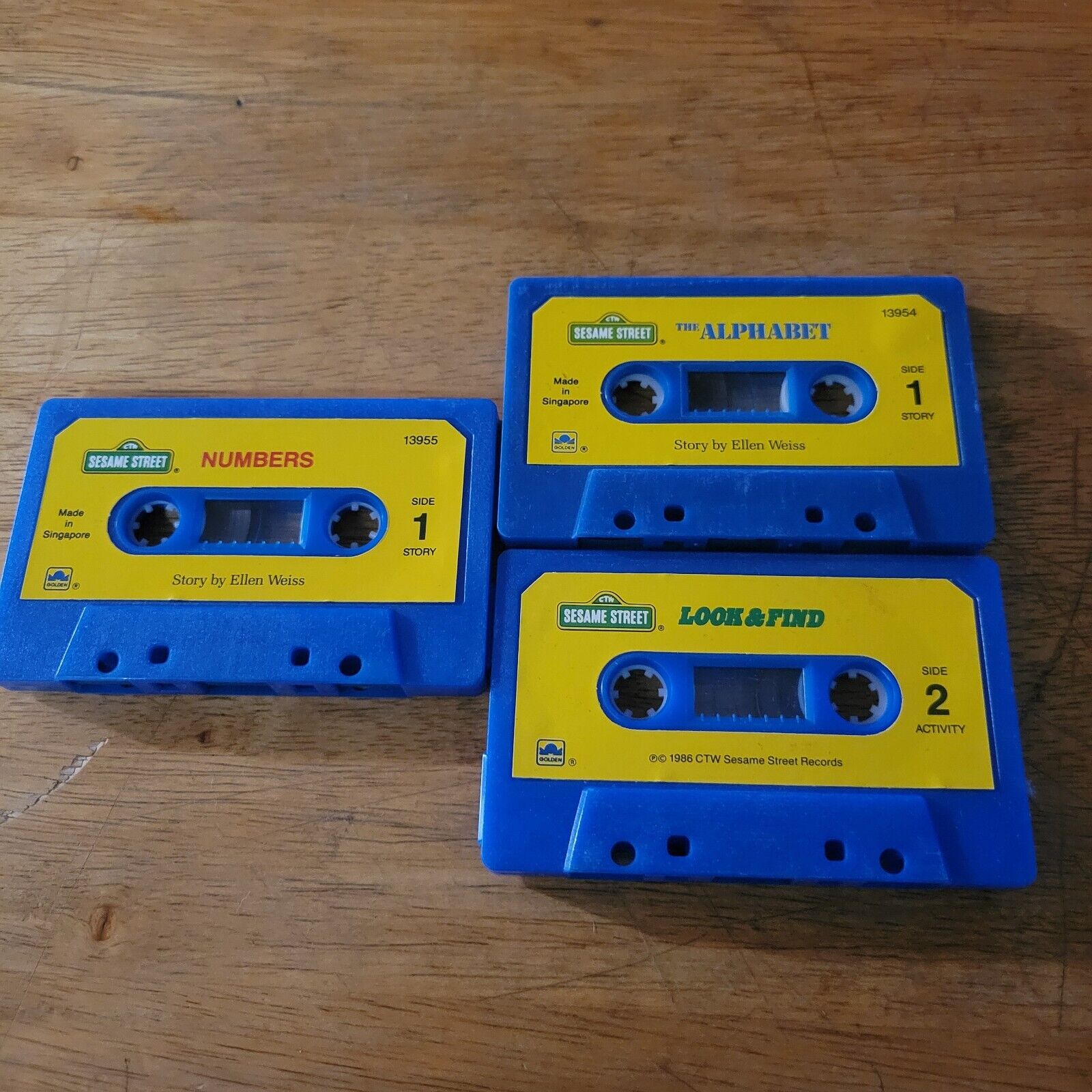 3 Sesame Street Vtg Cassette Tapes 1986 Alphabet, Numbers Look & Find