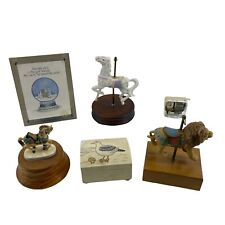 Vintage Lot of 6 Carousel Horse Lion Seagull Photo Frame Music Boxes picture