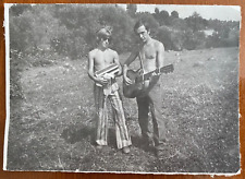 Handsome Guy with Guitar, Naked Torso, Shirtless Men Gay Int Vintage photo picture