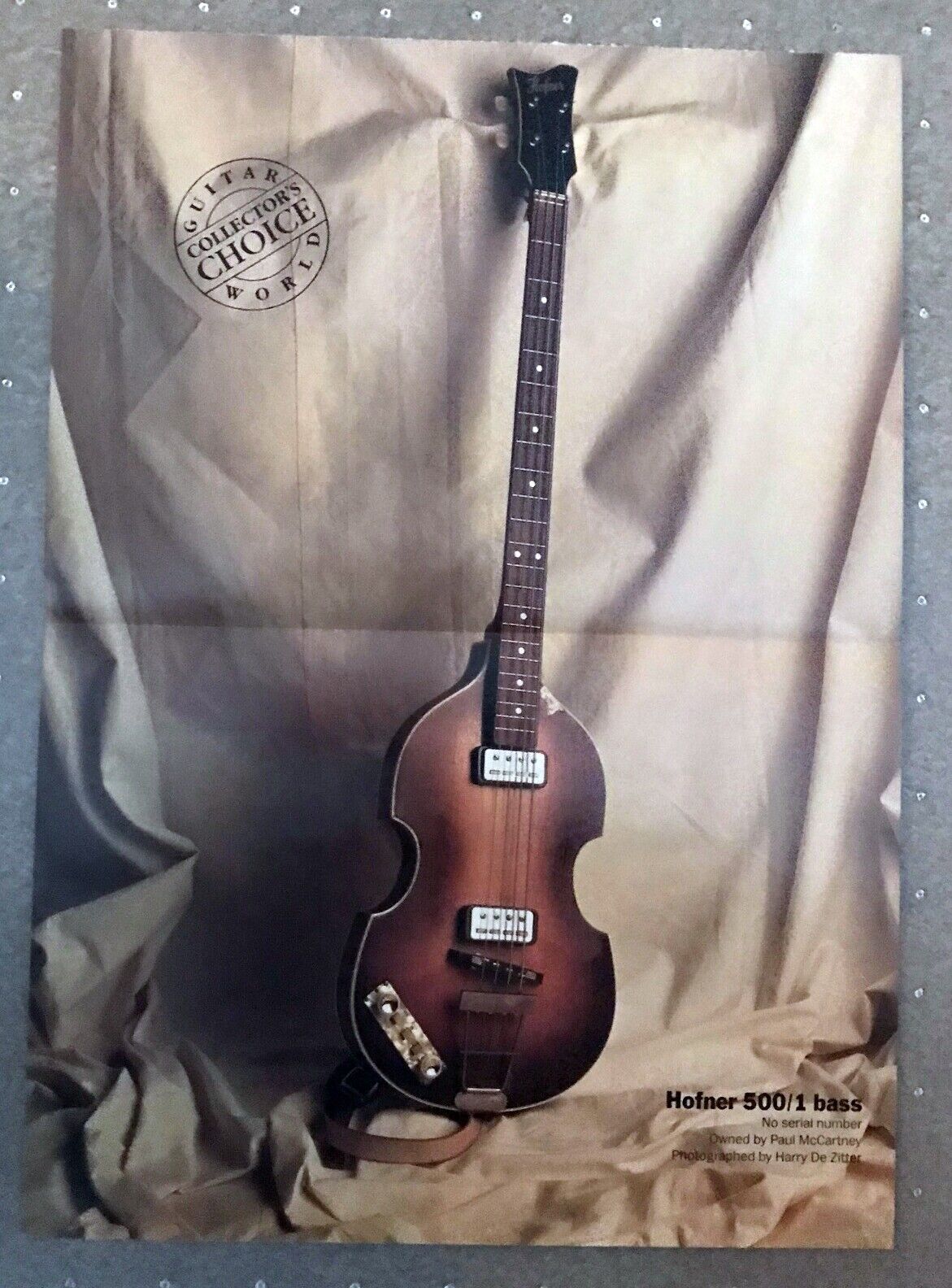 McCartney's Hofner 500/1 Bass Guitar / Hofner Beatle Bass - MAGAZINE POSTER