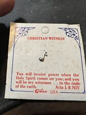 Vintage Christian Witness Music Note Hat Lapel Pin New picture
