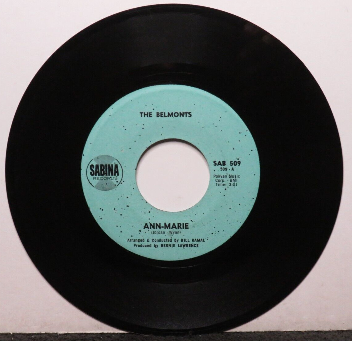 THE BELMONTS ANN-MARIE/AC-CENT-TCHU-ATE THE POSITIVE (VG+) SAB-509 45 RECORD