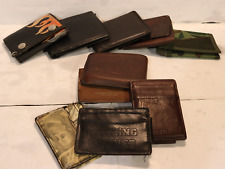Vintage Rolling Stones Wallet, Fossil And More Leather Flames Wallets Belt picture