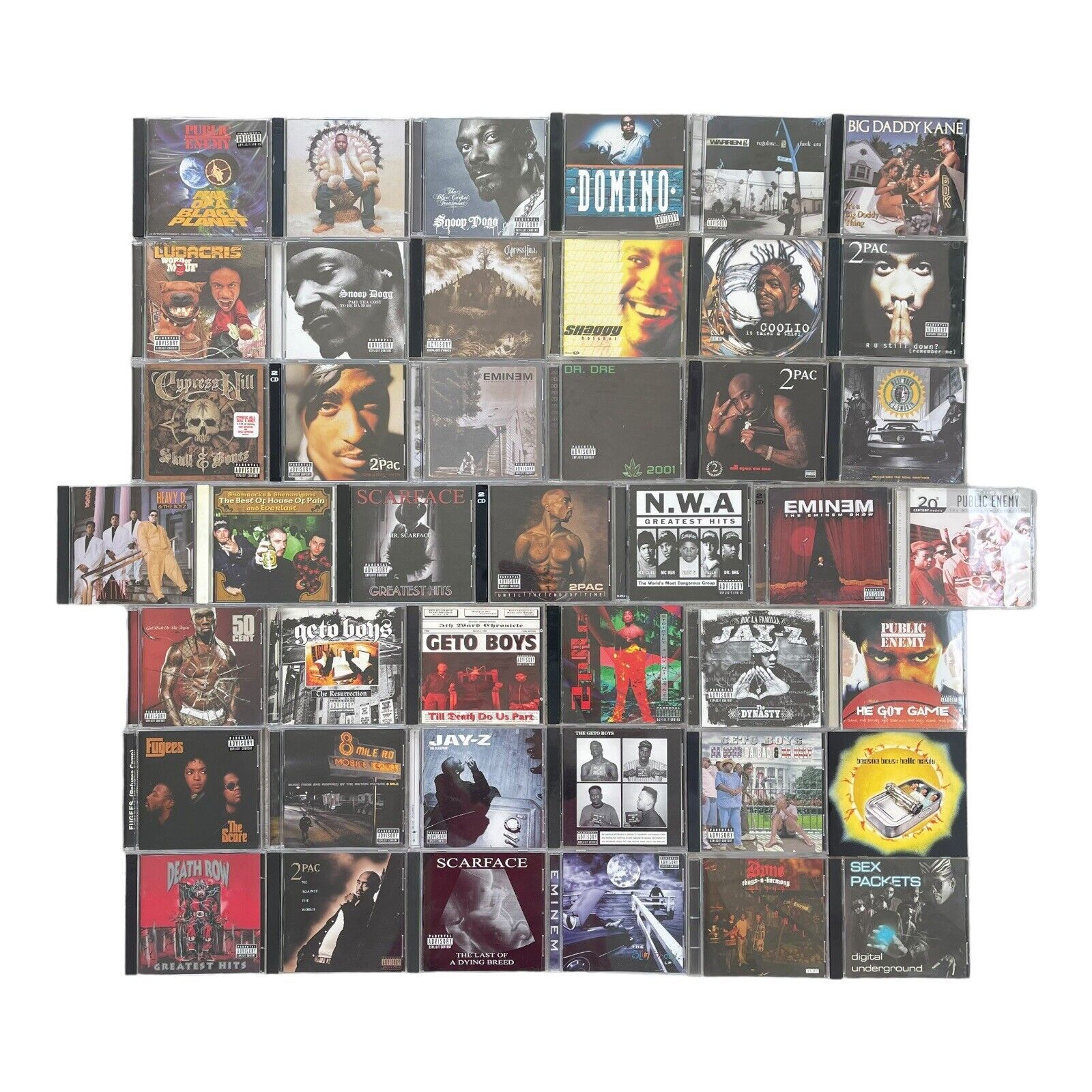 Rap CD Lot of 43 2Pac Jay-Z Geto Boys Cypress NWA Dr. Dre Public Enemy Eminem