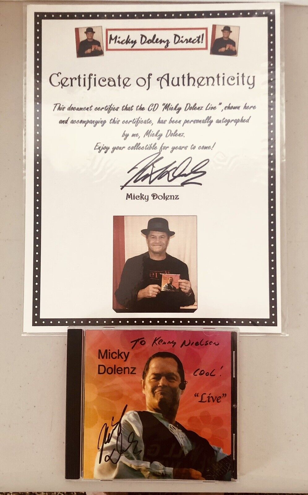 Rare Micky Dolenz Live CDr released Oct 2, 1999 Autographed W/ Cert Of Authentic