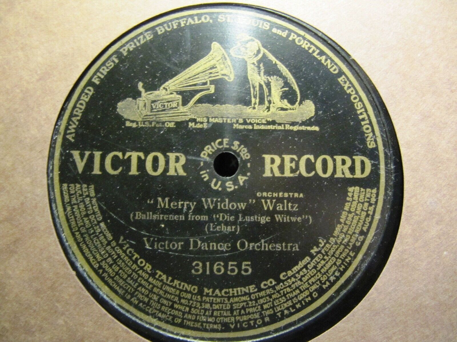 1907 VICTOR DANCE ORCHESTRA Franz LEHAR Merry Widow Waltz Walter B Rogers 31655
