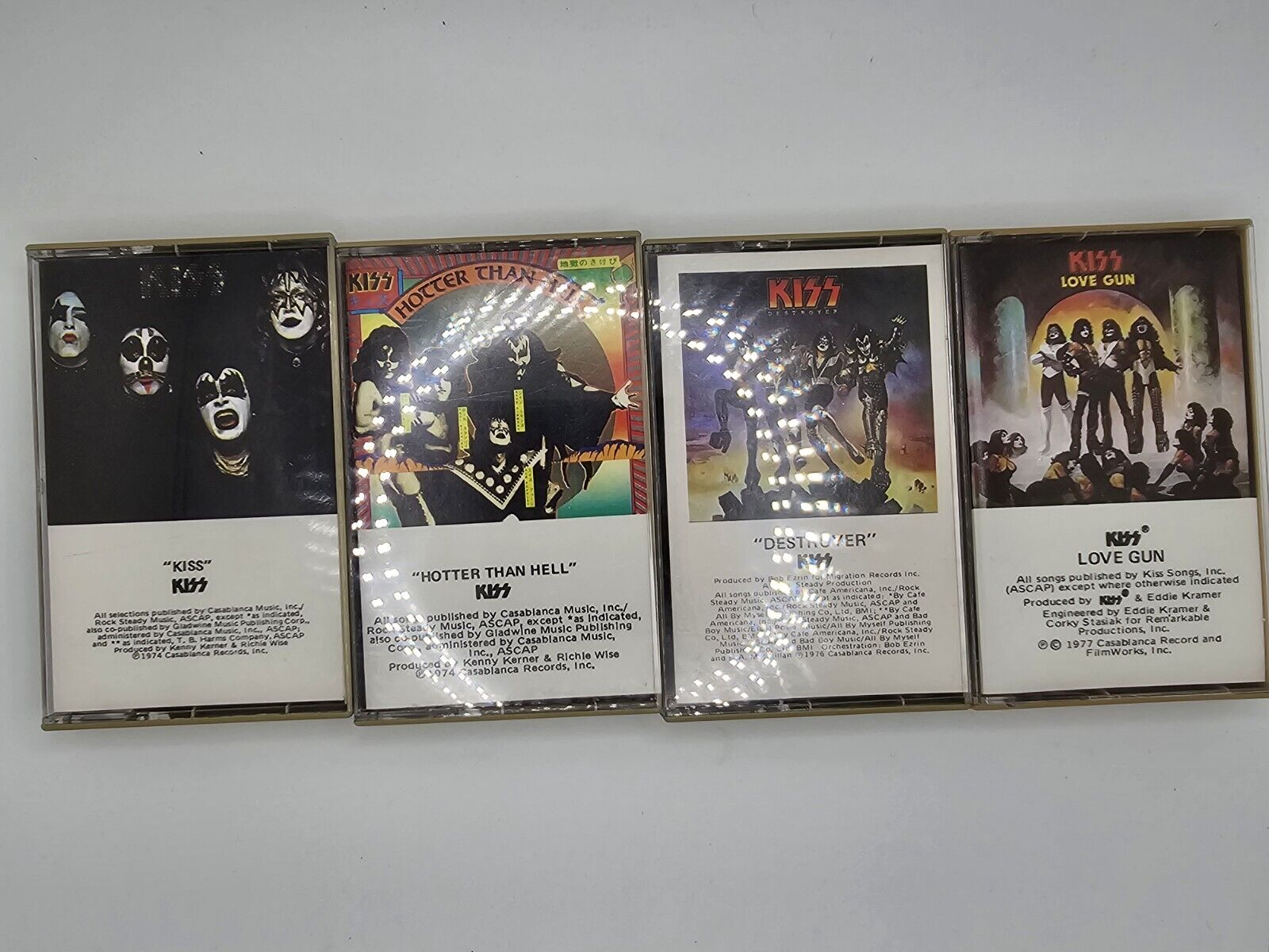 Lot of 4 KISS Cassette 1974-1978 Tapes Vintage Heavy Metal 