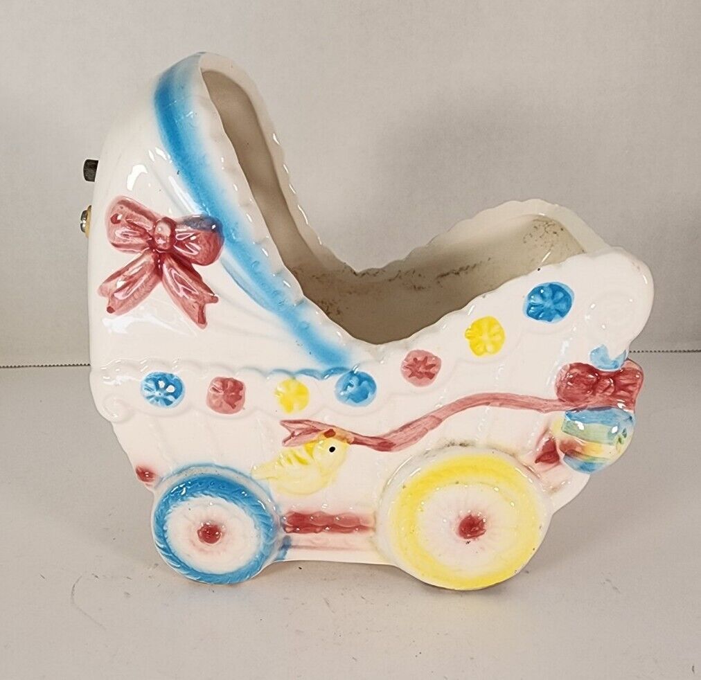 Vintage Baby Carriage Music Box Plays Lullaby