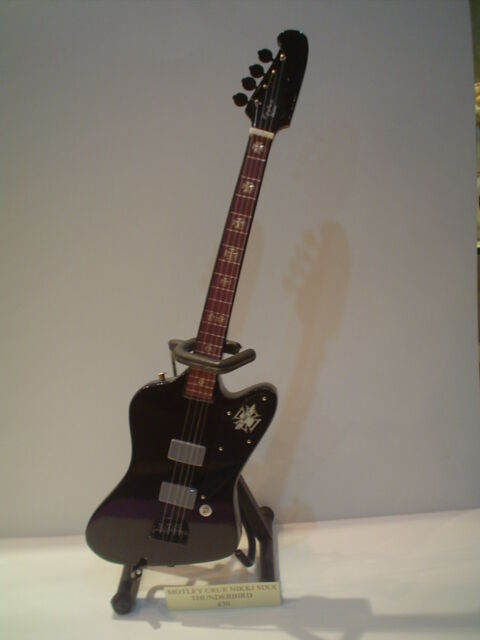 Miniature Guitar (24cm Tall) : MOTLEY CRUE NIKKI SIXX THUNDERBIRD BASS